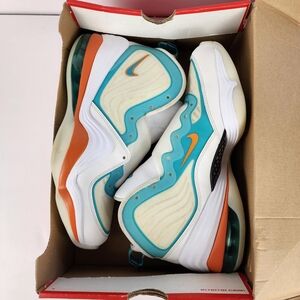 Preowned Men's Size 10.5 - Nike Air Penny 5 Miami Dolphins White/Aqua